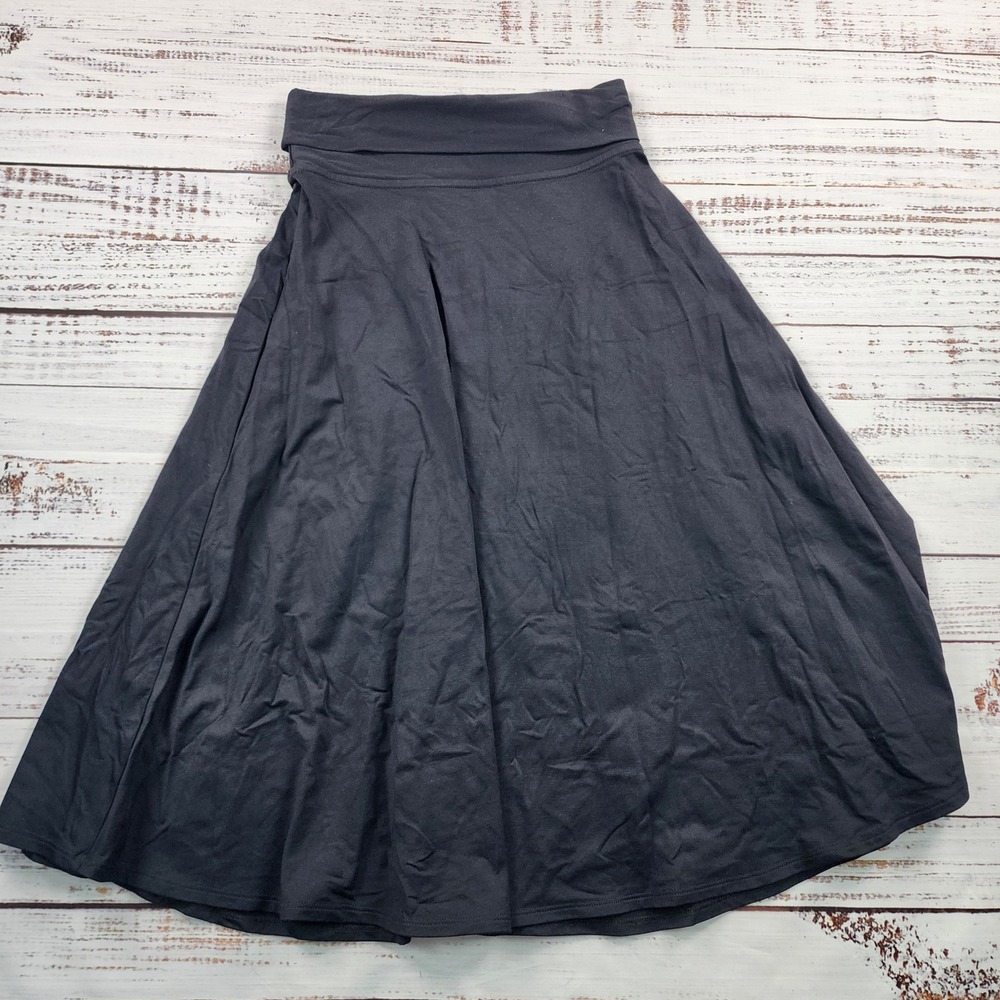 Patagonia Women's A-Line Midi Skirt Small Black Stretch Foldover Waist 20585